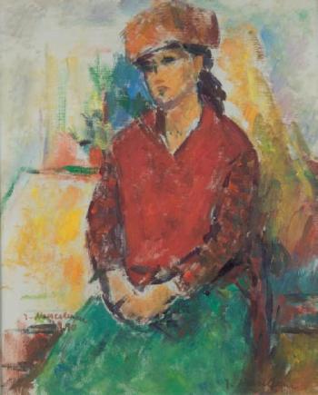 Femme assise, les mains croisées by 
																	Ion Musceleanu