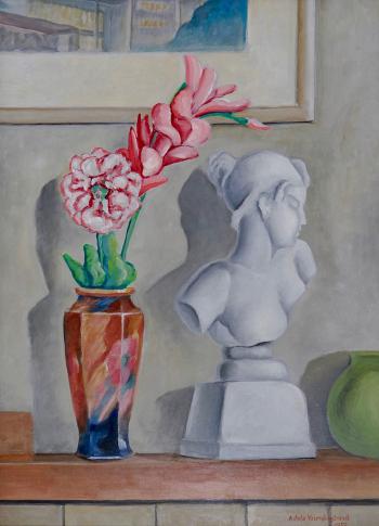 Still life with sculpture by 
																	Adele Younghusband