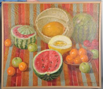 Still Life with Fruits, Watermelon and Apples by 
																			Vladimir Danilouk
