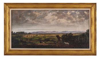 Landscape with a Hunter and His Dog by 
																			Joseph G Beitl