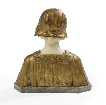 Buste de Jeune Femme by 
																			Gustave van Vaerenbergh