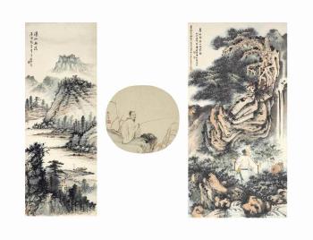 Boats; Fisherman; Li Shizhen Gathering Herbs by 
																	 Tang Guozhen