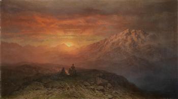 Sunset in the Caucasian mountains by 
																	Ilia Nikolaevich Zankovskii