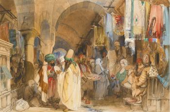 The grand bazaar, Constantinople by 
																	Amadeo Preziosi