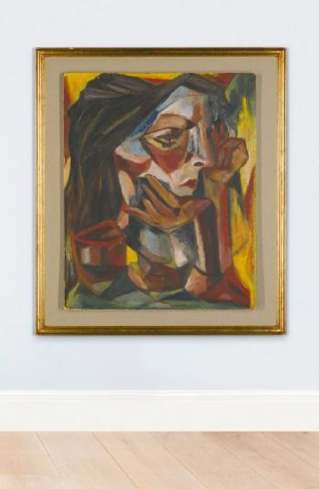 Portrait of a woman by 
																			Fouad Kamel