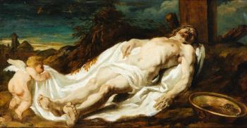 The Dead Christ Lying By The Cross by 
																	Michel Francois Dandre Bardon