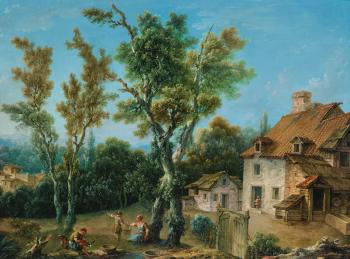 Animated Landscape With A Farm by 
																	Jacques Nicolas Julliard
