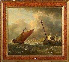 Marine sous un ciel d’orage by 
																	George Willem Opdenhoff