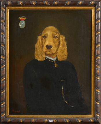 Portrait de chien by 
																	Alphonse van der Eycken
