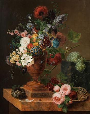 Still life with flowers by 
																	Georg Frederik Ziesel
