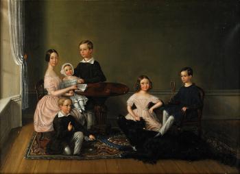 Gruppbild av barnen Tamm på Österby bruk by 
																			Johannes Rosenbrock