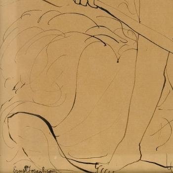 Färjkarl Charon roende över floden Styx by 
																			Ernst Josephson