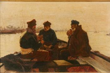 Three fishermen debate by 
																			Dionisio Baixeras y Verdaguer