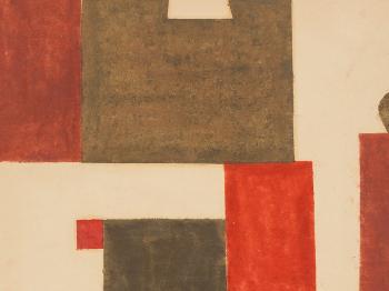 Composition Red, Beige, Brown by 
																			Rudolf Petrik