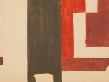 Composition Red, Beige, Brown by 
																			Rudolf Petrik