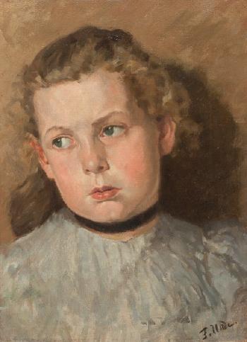 Bildnis eines Mädchens mit schwarzem Halsband by 
																	Fritz von Uhde