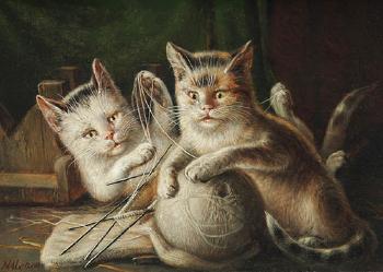 Kittens at Play by 
																	Niels Aagaard Lytzen