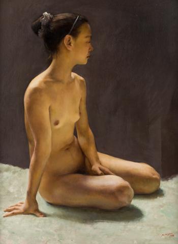 Seated nude by 
																			 Xu Yanzhou