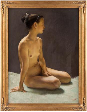 Seated nude by 
																			 Xu Yanzhou