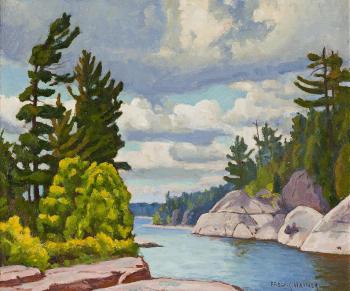 Pines on a Rocky Shore by 
																			Frederick Stanley Haines