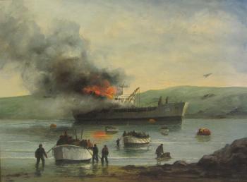 The bombing of the Sir Galahad - Falklands 8th June 1982 by 
																			Michael J Whitehand