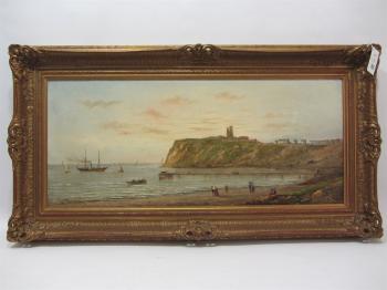 The north bay Scarborough with the pier and paddle sreamer by 
																			Cornelis Christian Dommelshuizen