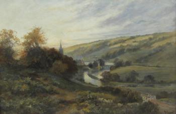 The River Esk at Ruswarp Nr. Whitby by 
																			John C Syer