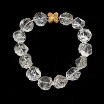 Gold and rock crystal necklace by 
																			Christopher Walling
