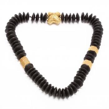 Gold and ebony necklace by 
																			Christopher Walling