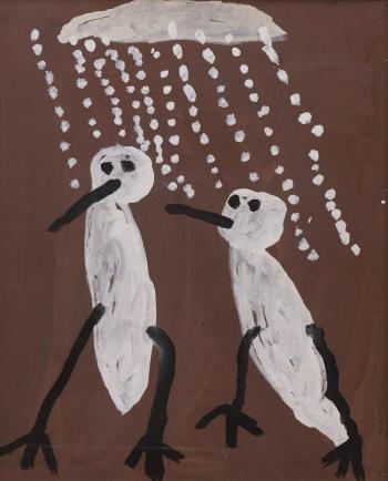 Birds in the rain by 
																	Anguburra Patsy Lulpunda