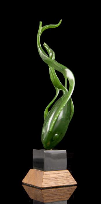 Jade carving of a fish by 
																			Lyle Sopel