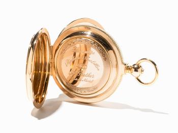 Gold Hunter with one minute Tourbillon by 
																			 Louis Audemars & Cie