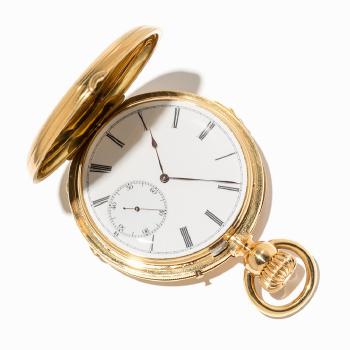 Gold Hunter with Chronometer Escapement by 
																			 Louis Audemars & Cie