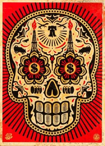 Power and glory day of the dead skull by 
																	Ernesto Yerena