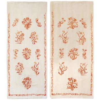 Crewelwork bed hangings by 
																			Robert Stodart Lorimer