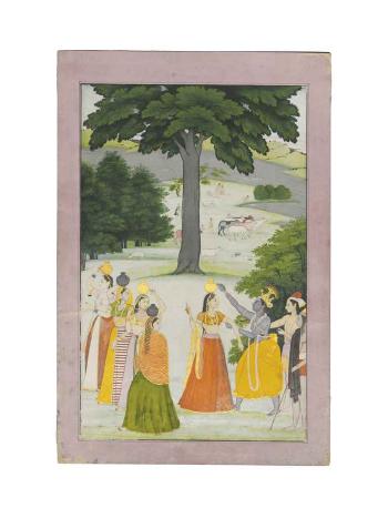 Krishna and the Gopis by 
																	 Nainsukh of Guler