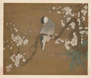 Bird on Flowering Branch by 
																	 Emperor Huizong