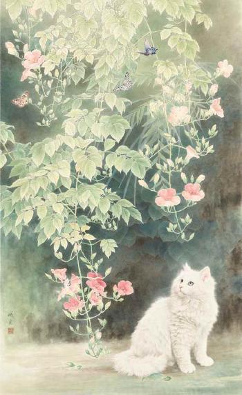 Cat And Butterfly by 
																	 Xing Cheng'ai