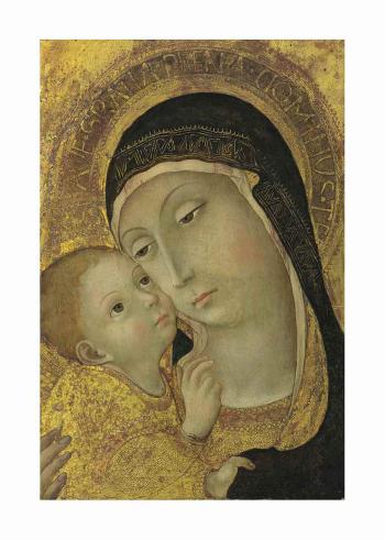 The Madonna And Child by 
																	 Sano di Pietro