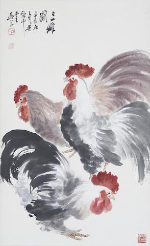 Roosters by 
																	 Wang Lanruo