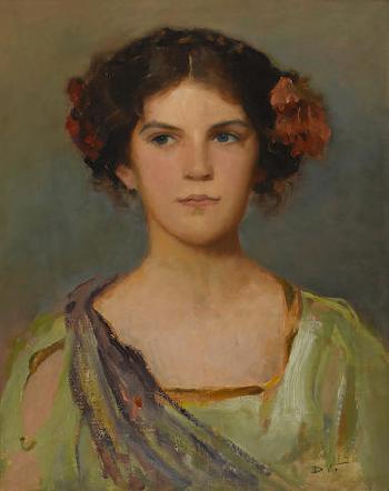 Portrait of the Artist's Daughter Marion Volk by 
																	Douglas Volk