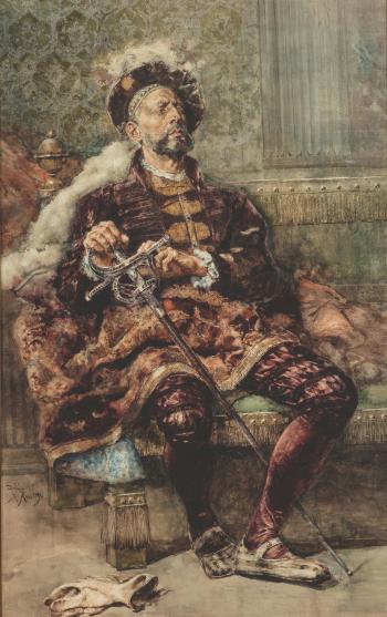 Ritratto di cavaliere seduto by 
																			Salvador Sanchez Barbudo