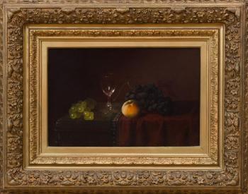 Fruit and wine glass by 
																			Carducius Plantagenet Ream