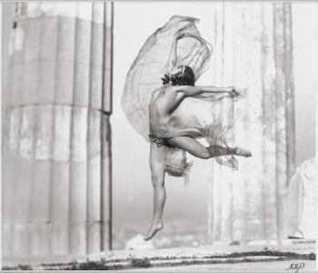The dancer Nikolska in the Parthenon by 
																	 Nelly