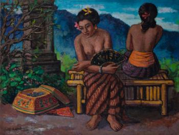 Balinese maidens resting by 
																	 Liu Kang