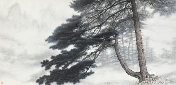 Windblown pine by 
																	 Luo Jianwu