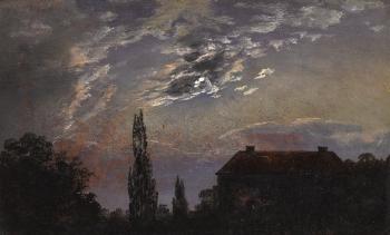 Moonlit Landscape by 
																	Johan Christian Clausen Dahl