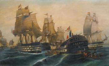 The Battle Of Trafalgar by 
																	Constantinos Volanakis