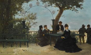 Le Gouter Sur La Terrace by 
																	Gustave Maincent