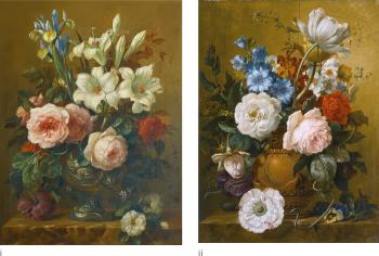 Two Still Lifes With Summer Flowers by 
																	Georgius Jacobus Johannes van Os